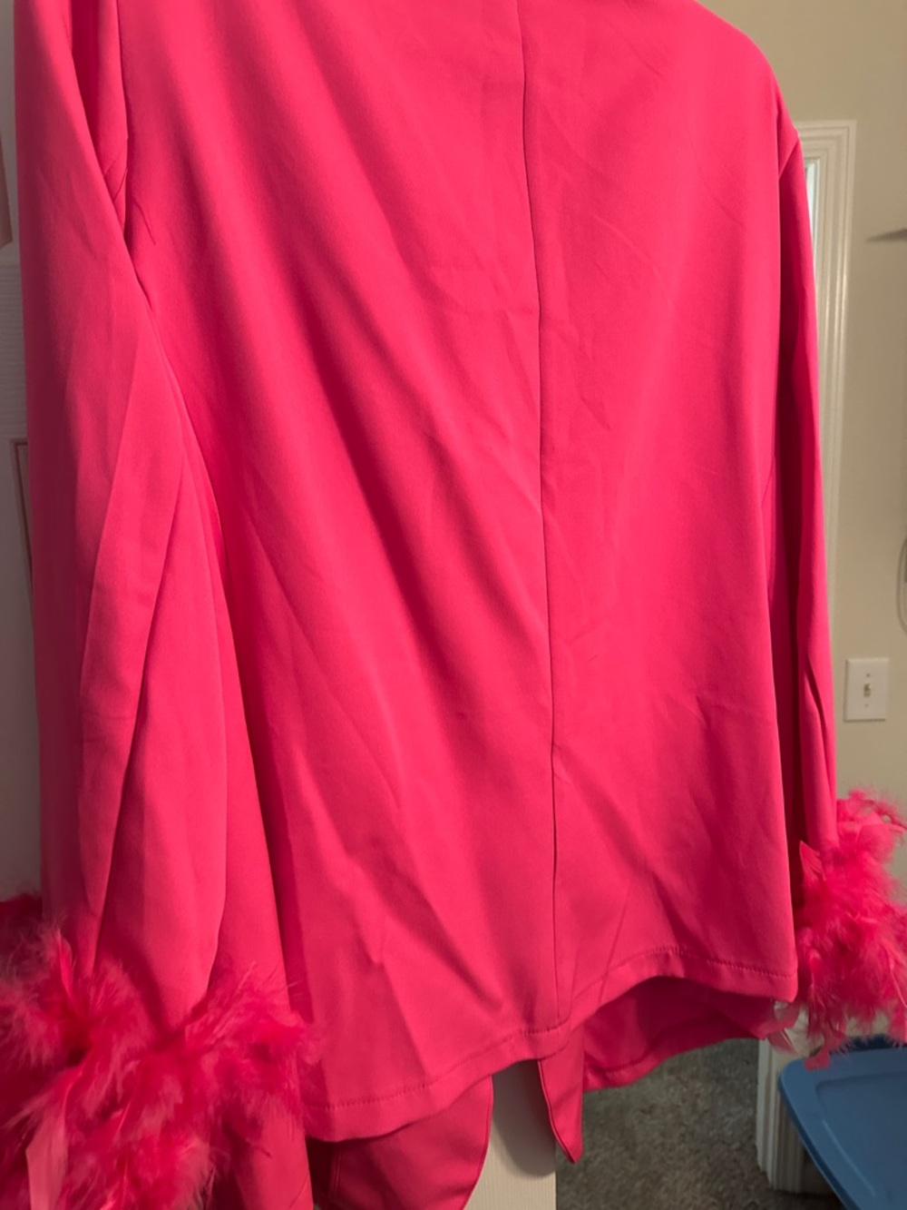 Women's Hot Pink Feather-Cuff Blazer - Picture 2 of 2